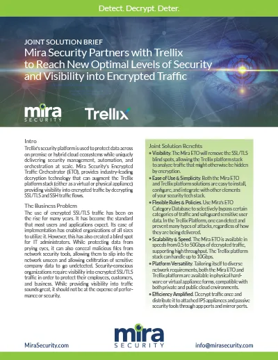 Mira Security Partners with Trellix to Reach New Optimal Levels of Security and Visibility into Encrypted Traffic